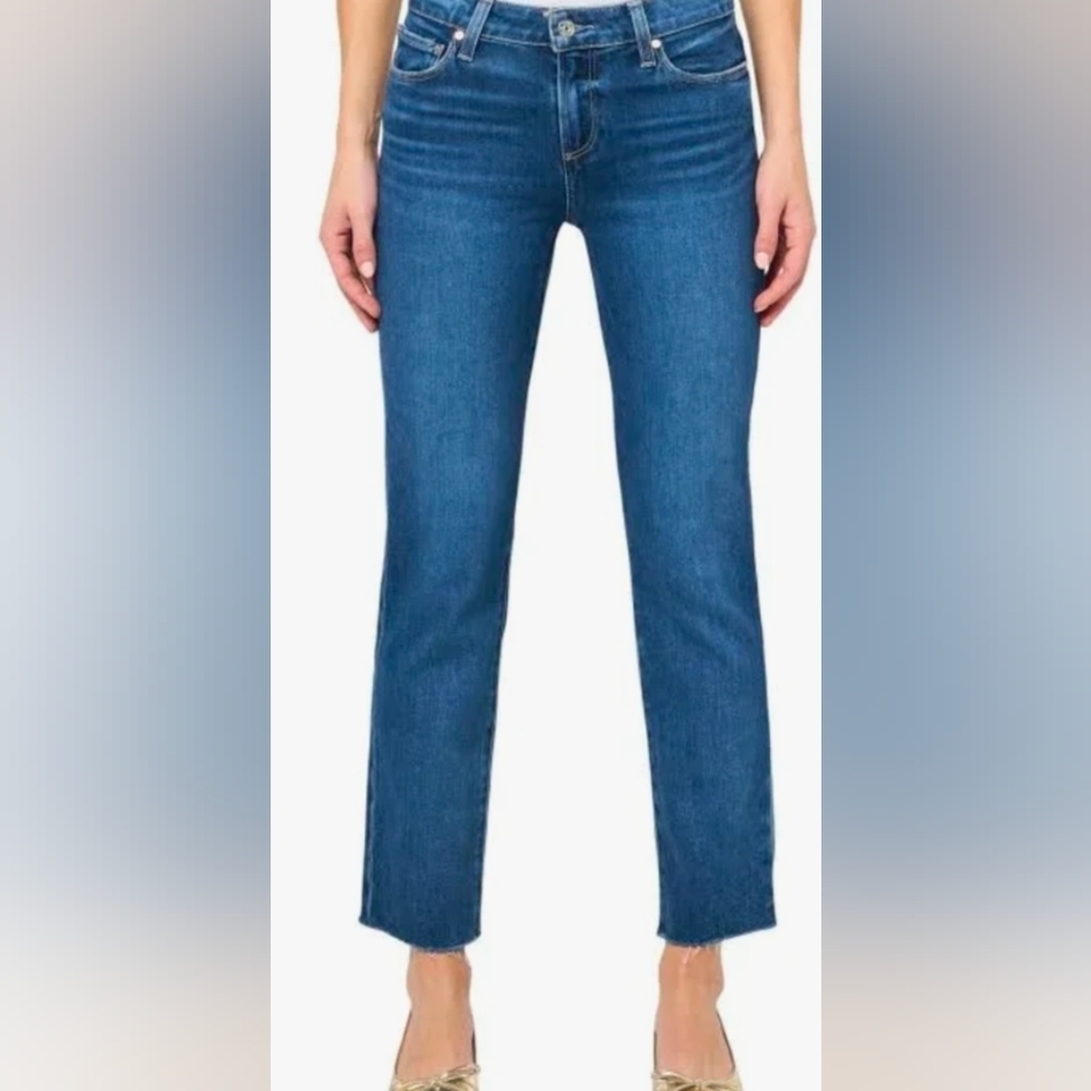 PAIGE Women's Jeans Amber 31 Raw Hem Cropped